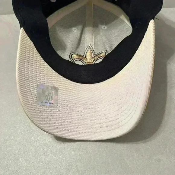 Reebok NFL New Orleans Saints Fitted Hat Cap Size S/M Black & Tan Football - Picture 7 of 11